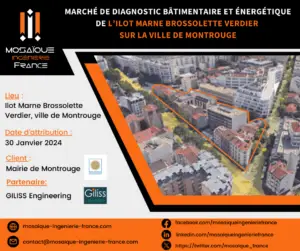Nouvelle réalisation de Mosaïque Ingénierie France en partenariat avec GILISS Engineering pour le compte de la Mairie de Montrouge